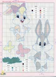Schema punto croce Baby looney Tunes1