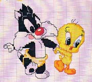 Schema punto croce Baby looney Tunes4