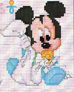 Schema punto croce bebe topolino