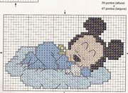 Schema punto croce mickey dorme