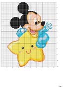 Schema punto croce Topolino con stellina