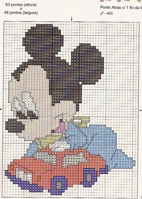 Schema punto croce Topolino che gioca