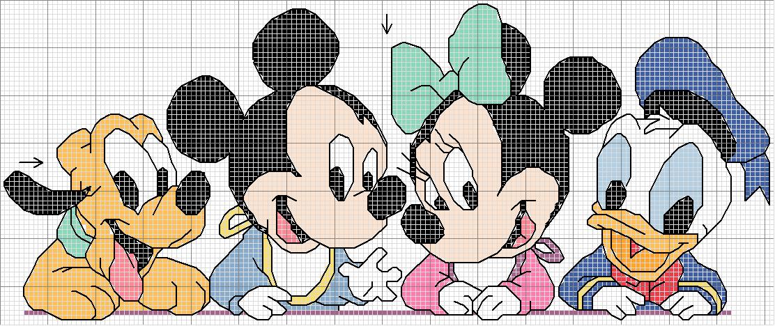 Schema punto croce Disegni punto croce baby disney 2