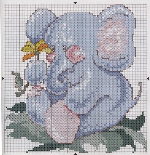 Schema punto croce Elefantito 0