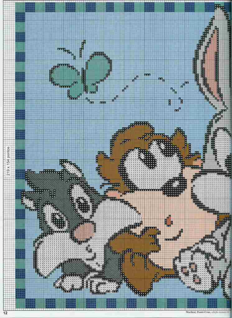 Schema punto croce Baby looney tunes1