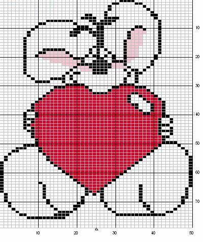 Schema punto croce Diddl cuore