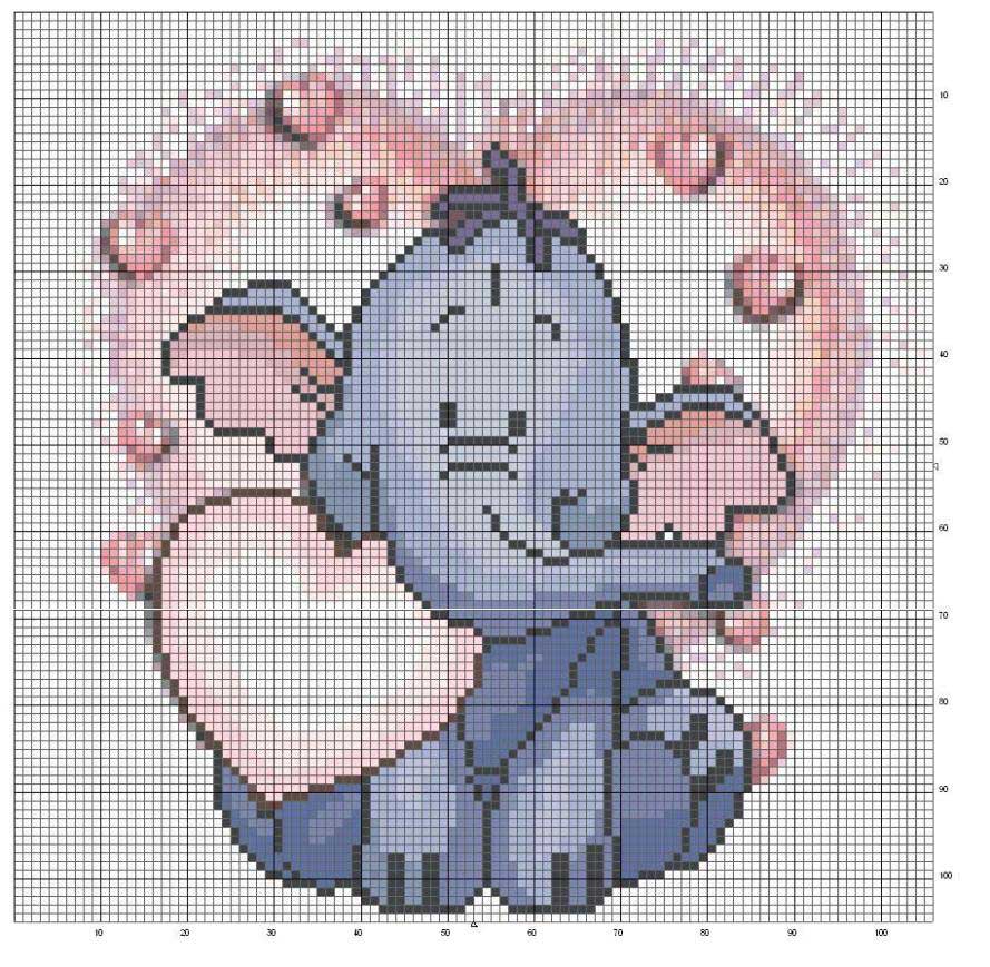 Schema punto croce Elefantino 2