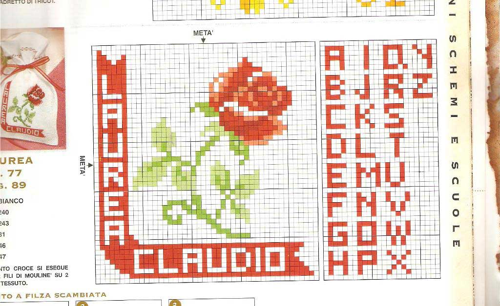 Schema punto croce Laurea claudio