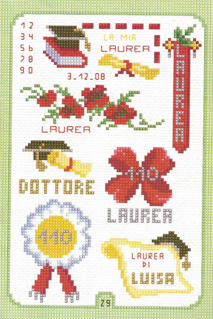 Schema punto croce Laurea data