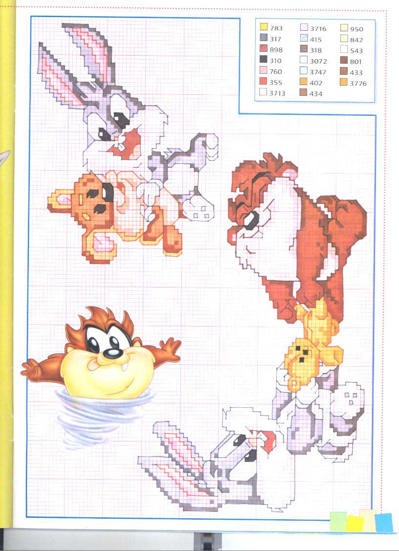 Schema punto croce Looney tunes baby