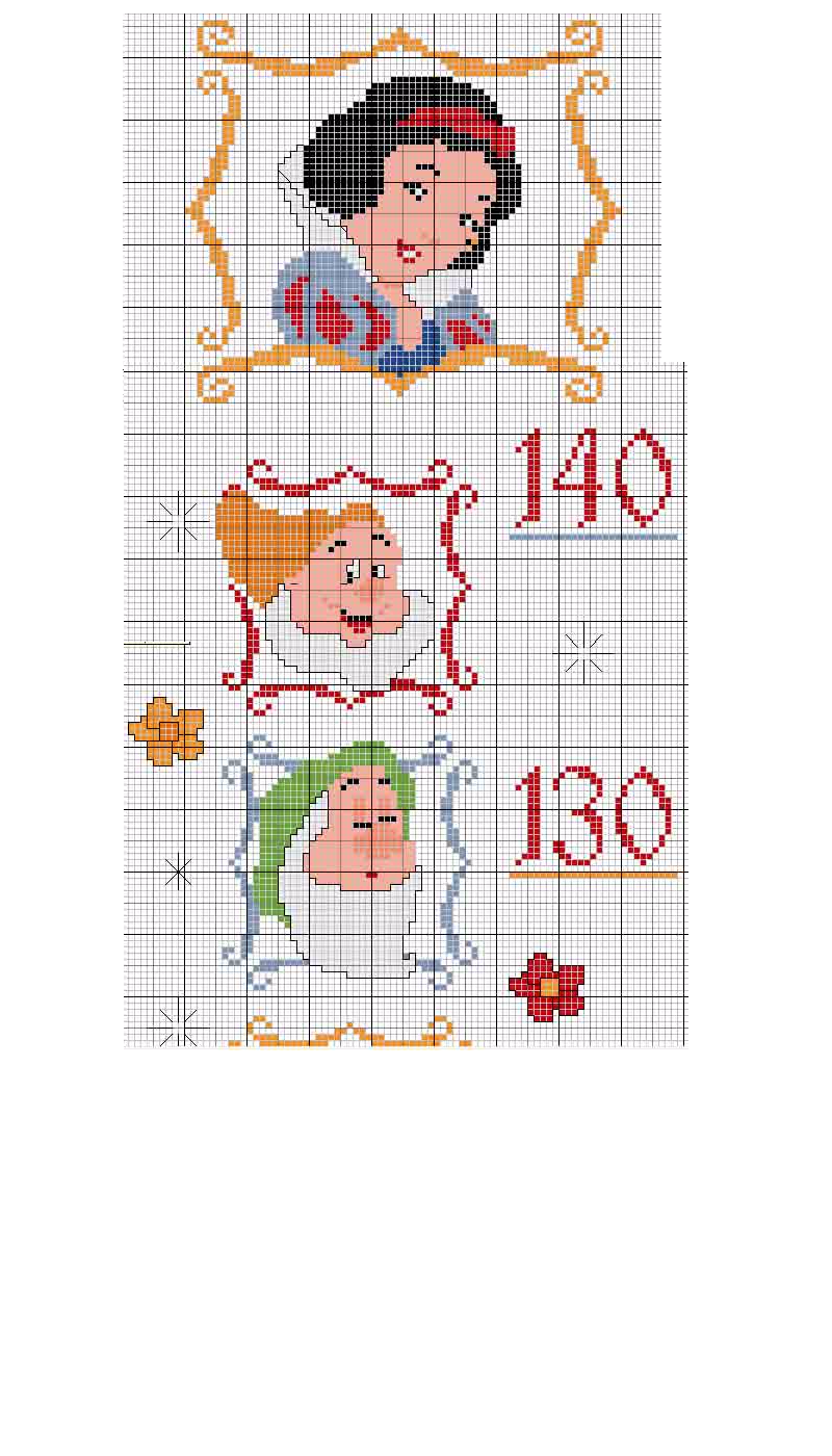 Schema punto croce Metro biancaneve 123