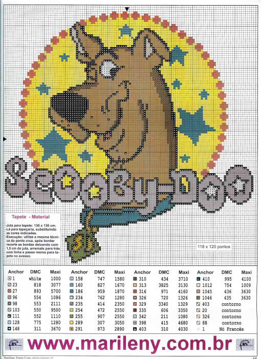 Schema punto croce Scooby doo