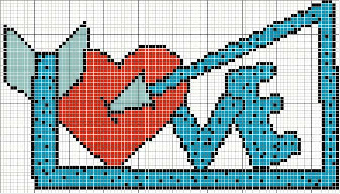 Schema punto croce Scritta love 2