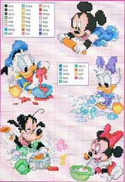 Schema punto croce babies disney incucina
