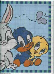 Schema punto croce Baby-looney-tunes2