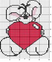 Schema punto croce Diddl-cuore