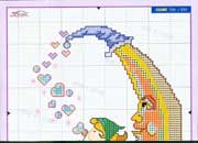 Schema punto croce Luna-bimba