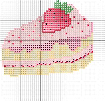 Schema punto croce Torta con fragole