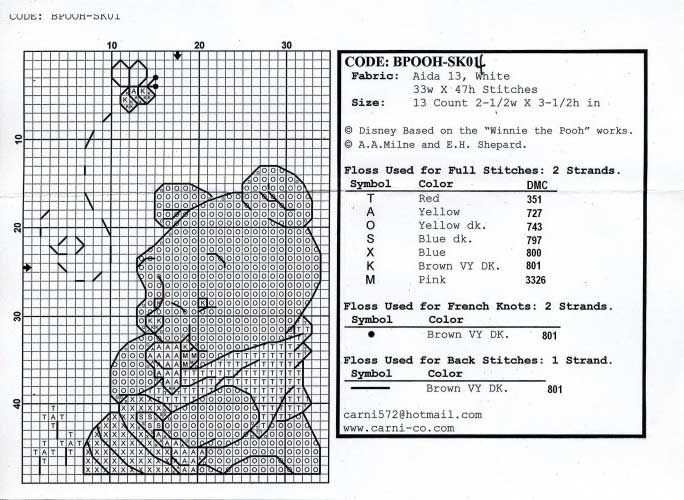 Schema punto croce Winnie bn