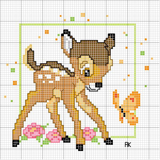 Schema punto croce Bambi