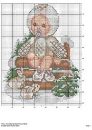 Schema punto croce Bambino con ciuccio