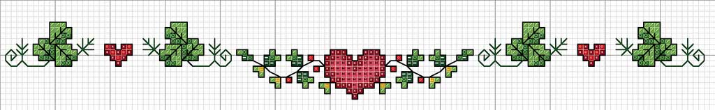 Schema punto croce Bordo cuori