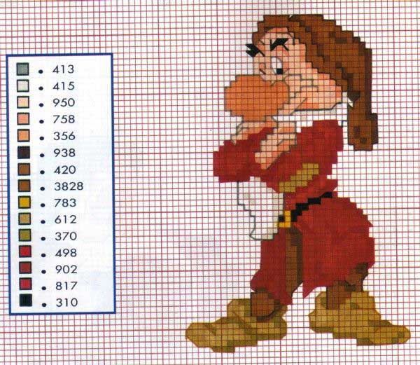 Schema punto croce Brontolo