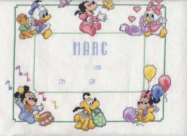 Schema punto croce Disney marc