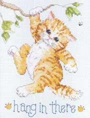 Schema punto croce Micio ramo a colori