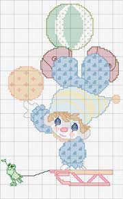 Schema punto croce clown baby