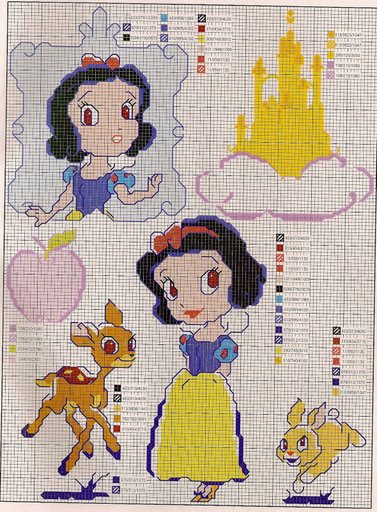 Schema punto croce Baby biancaneve