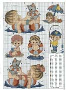 Schema punto croce Quadretto Bimbi