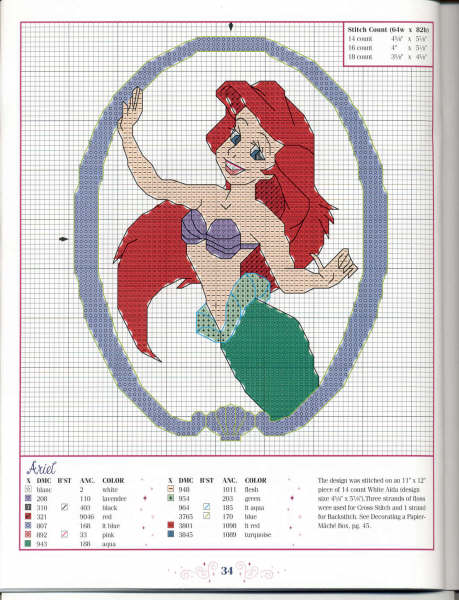 Schema punto croce Sirenetta3