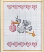 Schema punto croce Cicogna