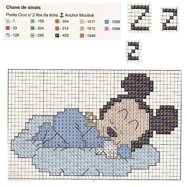 Schema punto croce Topolino nanna