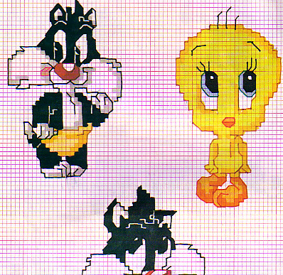 Schema punto croce Baby looney36