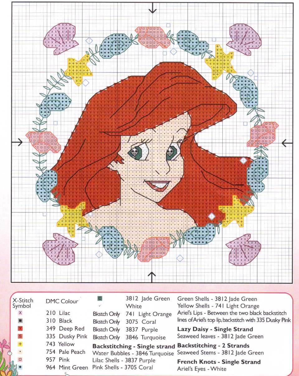 Schema punto croce Disney principessa2
