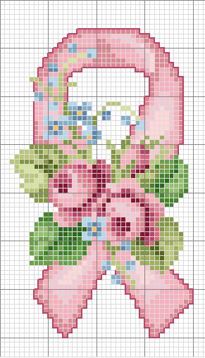 Schema punto croce Fiocco rosa