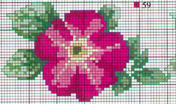 Schema punto croce Fiore rosa