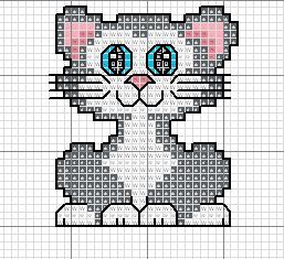 Schema punto croce Gattino grigio