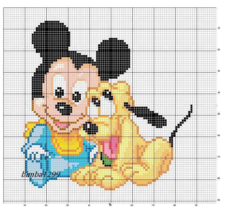 Schema punto croce Pluto topolino