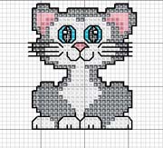Schema punto croce Gattino Grigio
