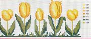 Schema punto croce Tulipani Gialli
