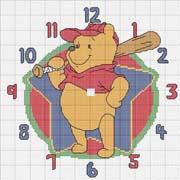 Schema punto croce Winnie Orologio1