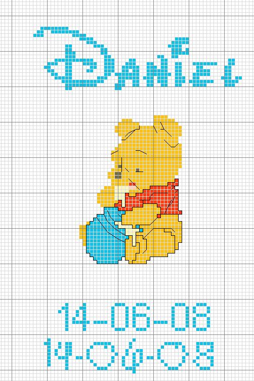 Schema punto croce Winnie miele