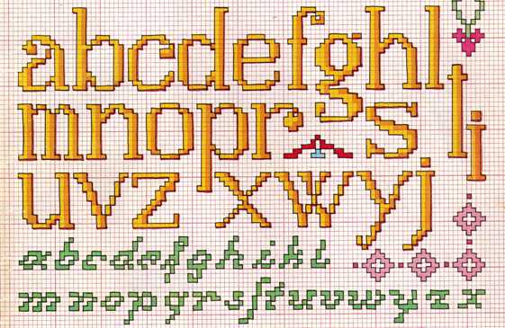 Schema punto croce Alfabeto 1