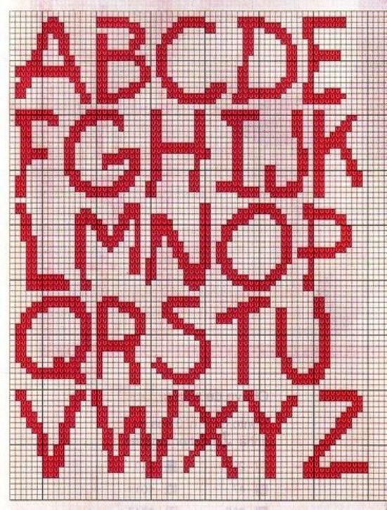 Schema punto croce Alfabeto 9