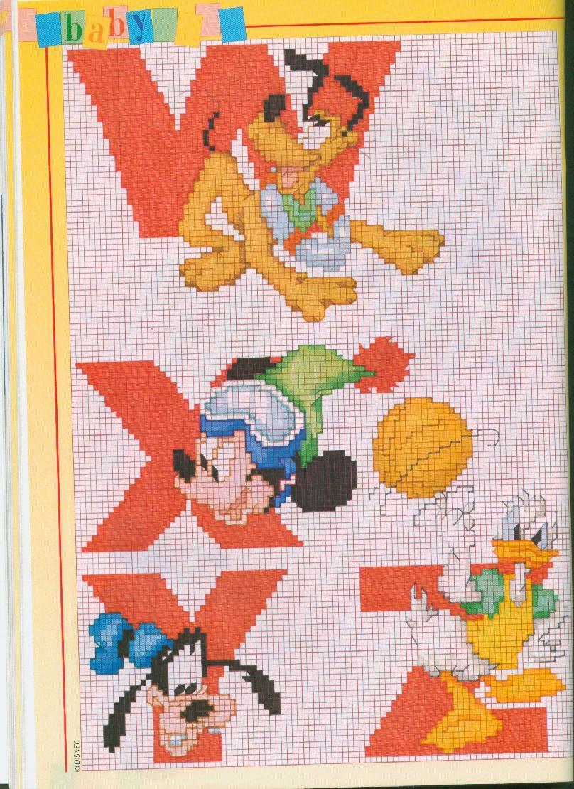 Schema punto croce Alfabeto disney 4
