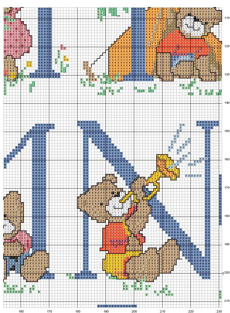 Schema punto croce Alfabeto orsi 11