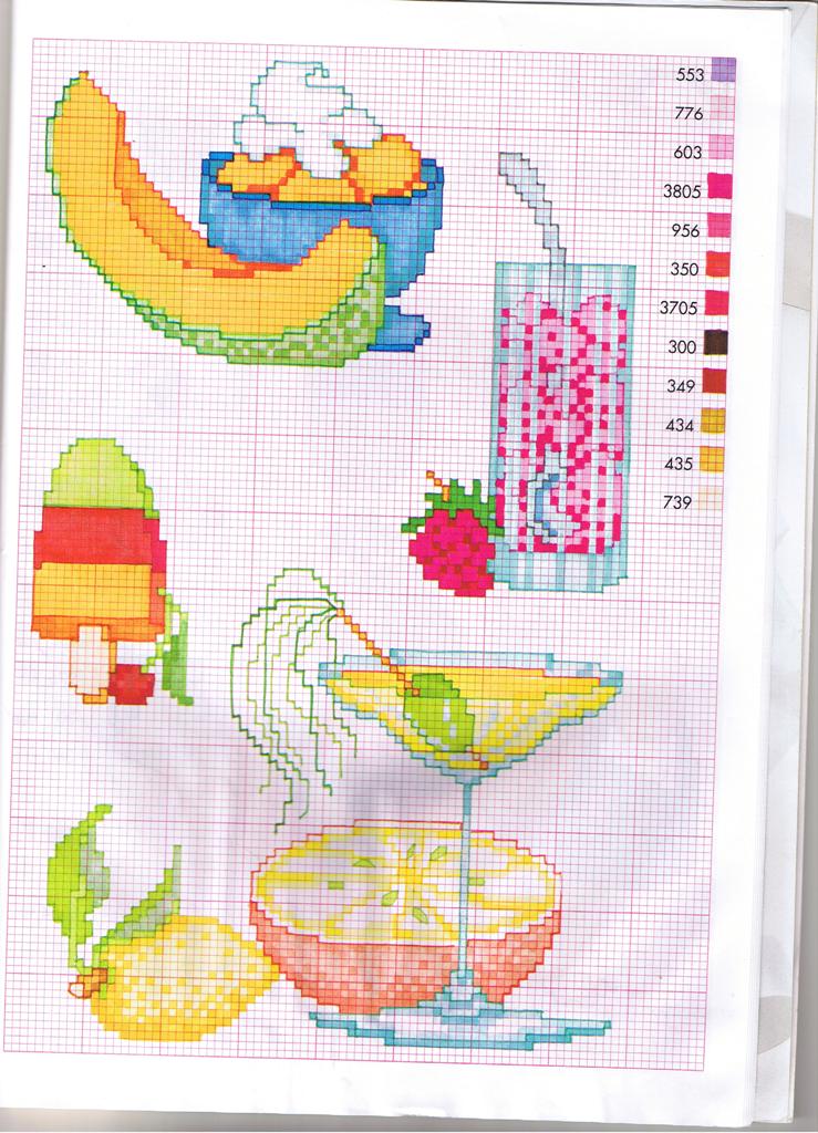 Schema punto croce Alimenti estivi 2